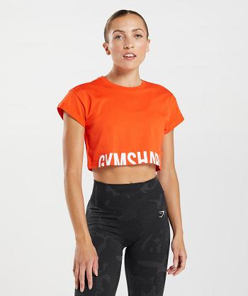 Corp Tops Gymshark Fraction Mujer Rojas | CO 2439PJJ